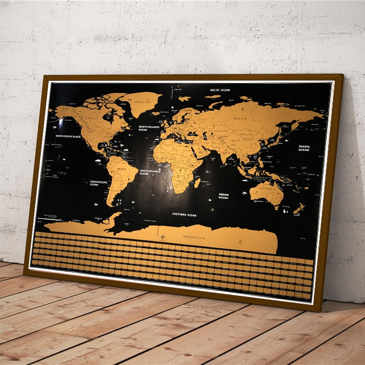 Gold Scratch off World Map - PAYMUK
