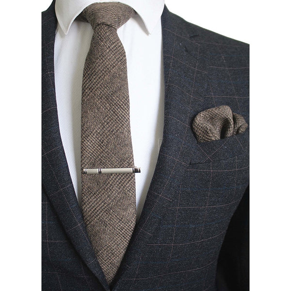 Wool Tie Solid Plaid - PAYMUK
