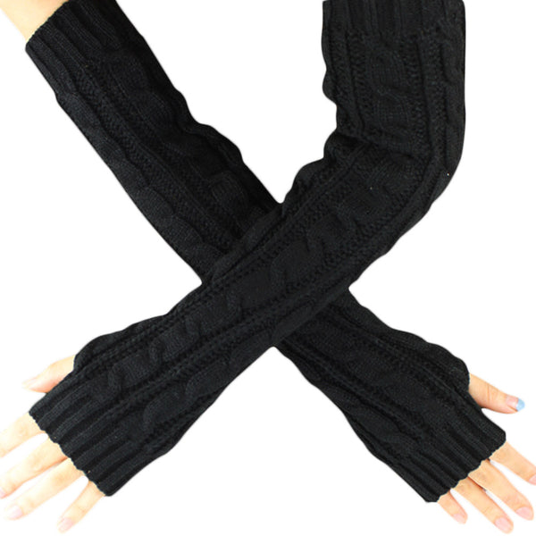 Fingerless Knitted Long Gloves - PAYMUK