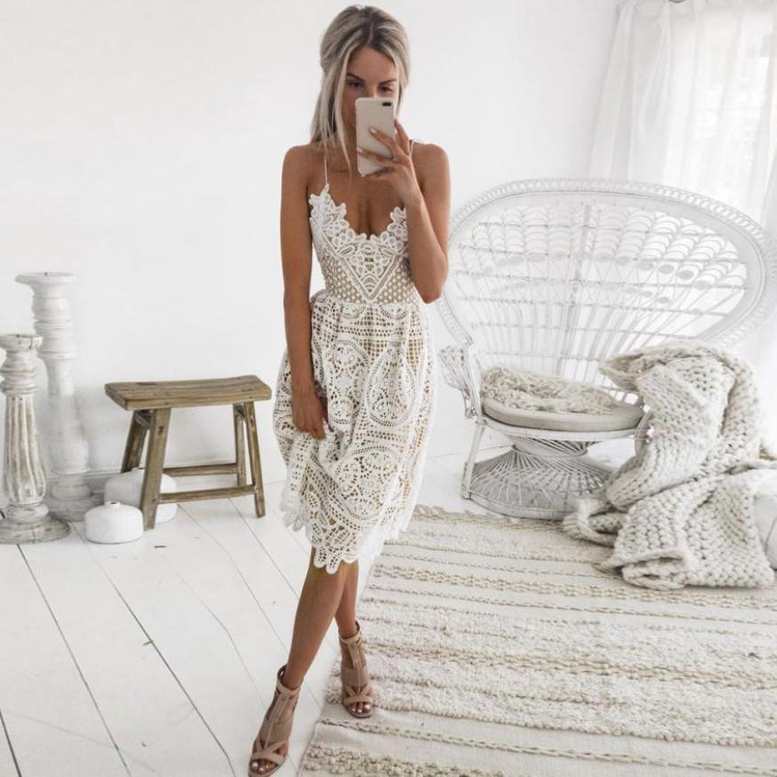 Party Backless Lace Dress - PAYMUK