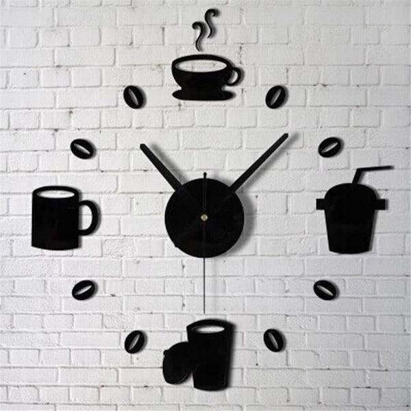 Coffee Cups Mirror Clock - PAYMUK