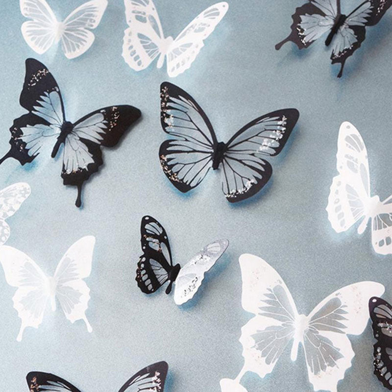 3d Crystal Butterflies Wall Sticker - PAYMUK