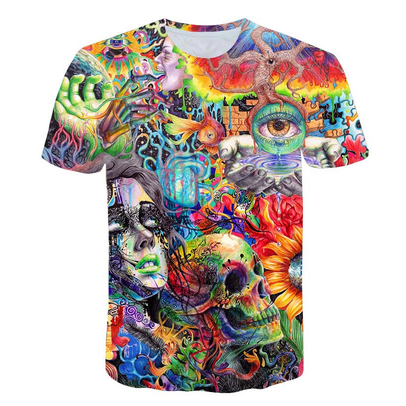psychedelic 3d Print T shirt - PAYMUK