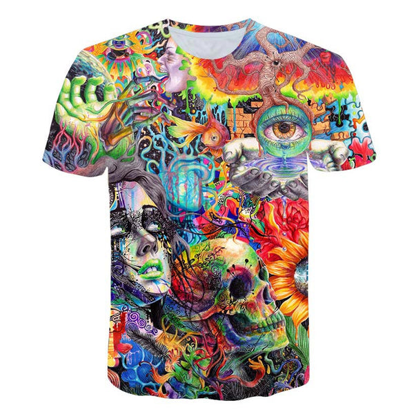 psychedelic 3d Print T shirt - PAYMUK