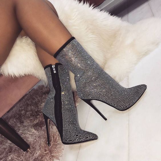 Queen Crystal High Heel Boot - PAYMUK